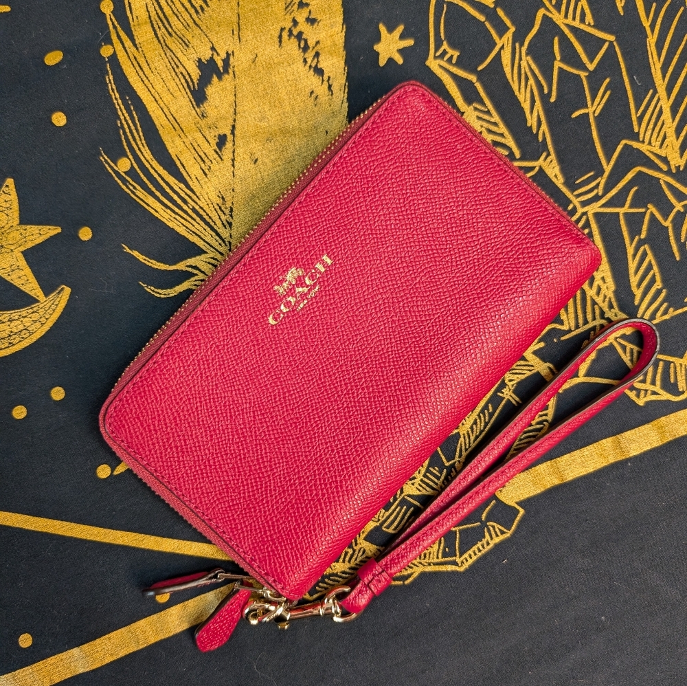 Coach Factory Pink Canvas Long Zip Around Wallet F57476